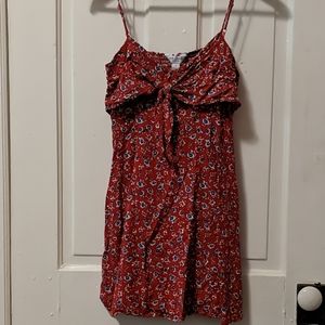 Red floral dress